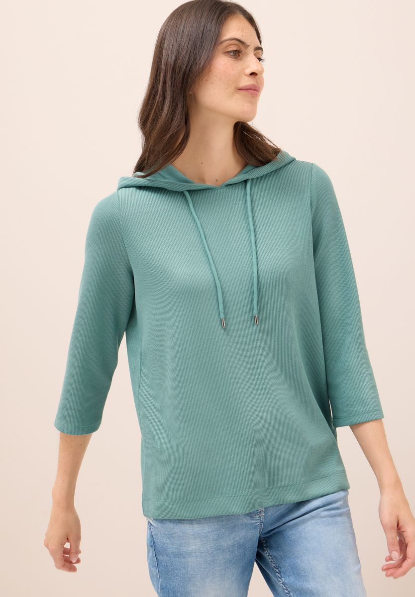 Hoodie Shirt in Rippstruktur