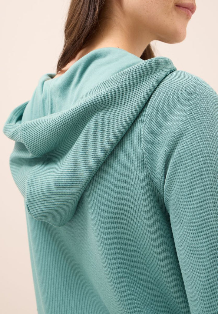 Hoodie Shirt in Rippstruktur