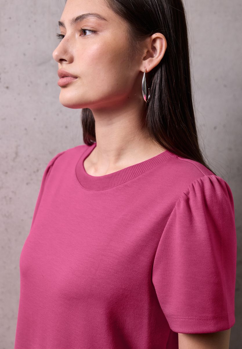 Shirt mit gerafften Ärmeln
