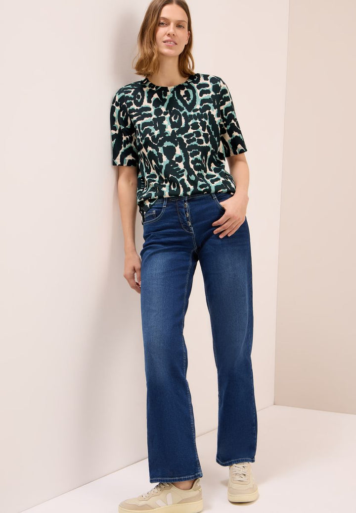 Cupro Touch Print-Shirt