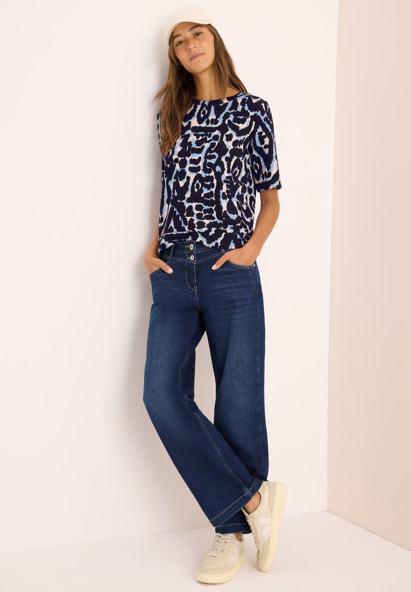 Cupro Touch Print-Shirt