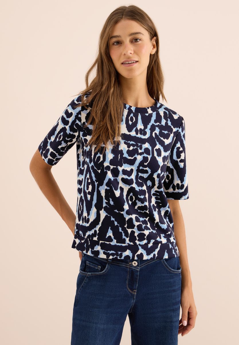 Cupro Touch Print-Shirt