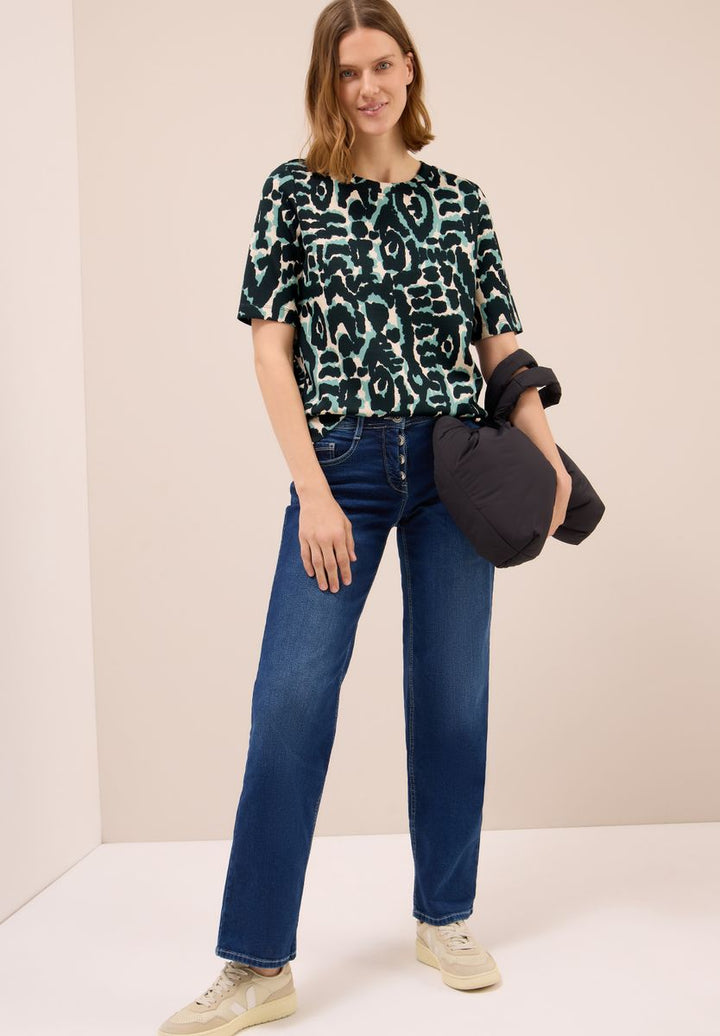 Cupro Touch Print-Shirt