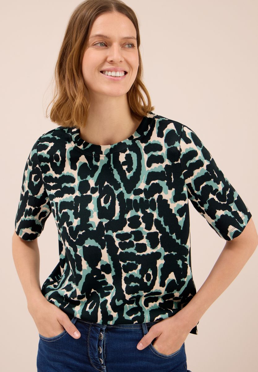 Cupro Touch Print-Shirt
