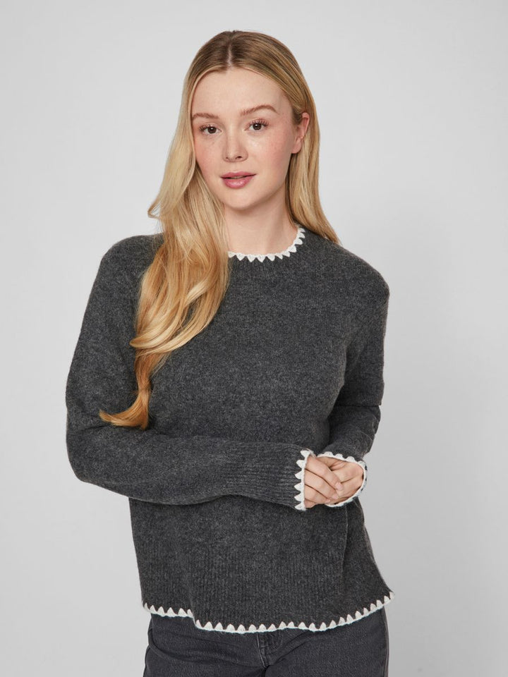 VIHEFNA STITCH DETAIL KNIT TOP/R/2