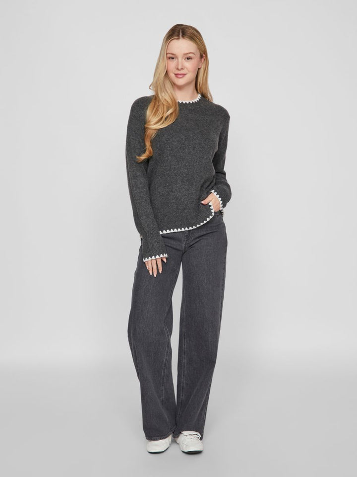 VIHEFNA STITCH DETAIL KNIT TOP/R/2