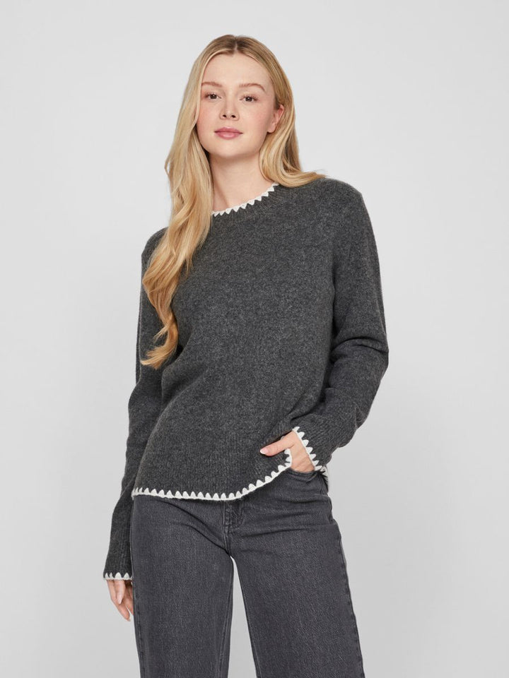 VIHEFNA STITCH DETAIL KNIT TOP/R/2