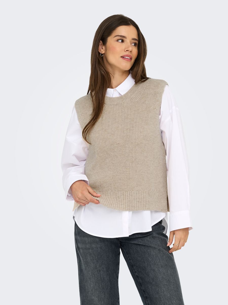 ONLPARIS LIFE SL SLIT VEST KNT