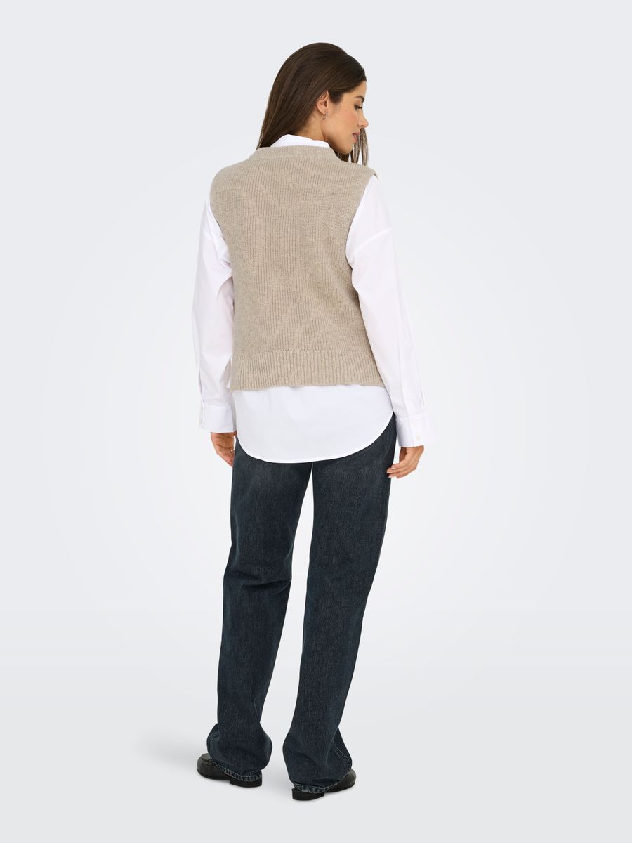 ONLPARIS LIFE SL SLIT VEST KNT