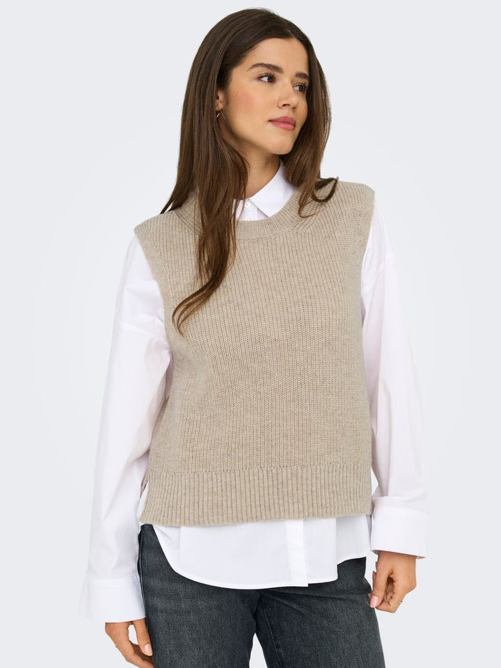 ONLPARIS LIFE SL SLIT VEST KNT