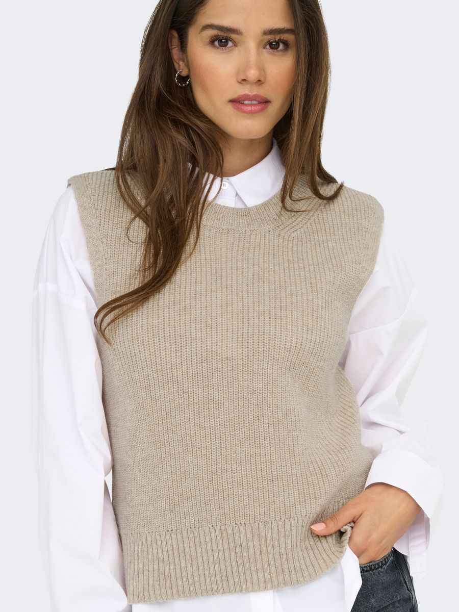 ONLPARIS LIFE SL SLIT VEST KNT