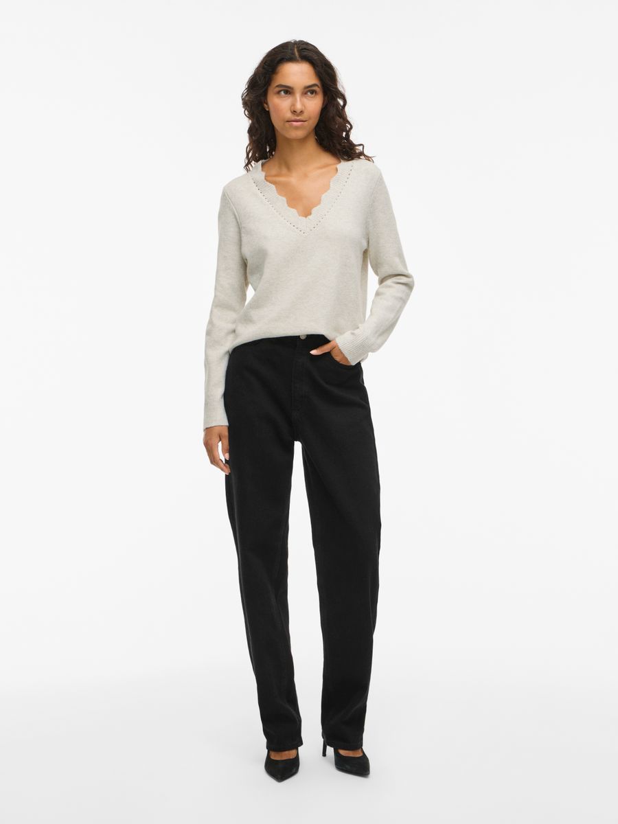 VINIKOLINA V-NECK L/S KNIT TOP - NOOS