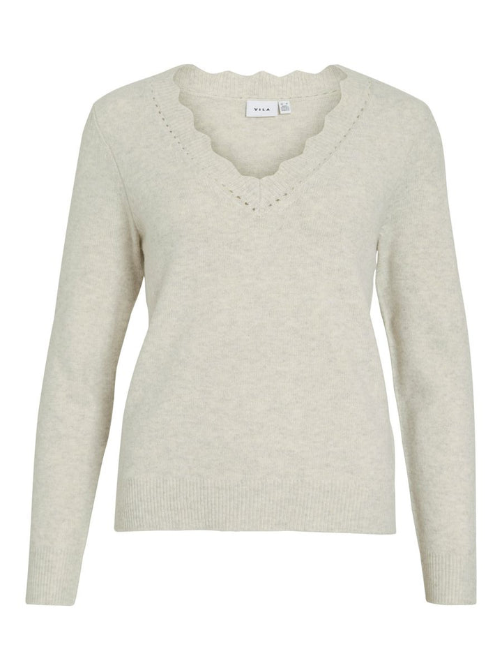 VINIKOLINA V-NECK L/S KNIT TOP - NOOS