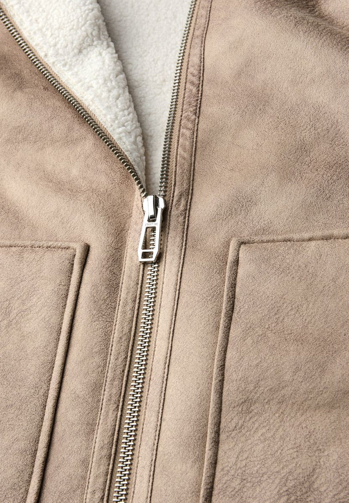 Jacke mit Teddy-Details