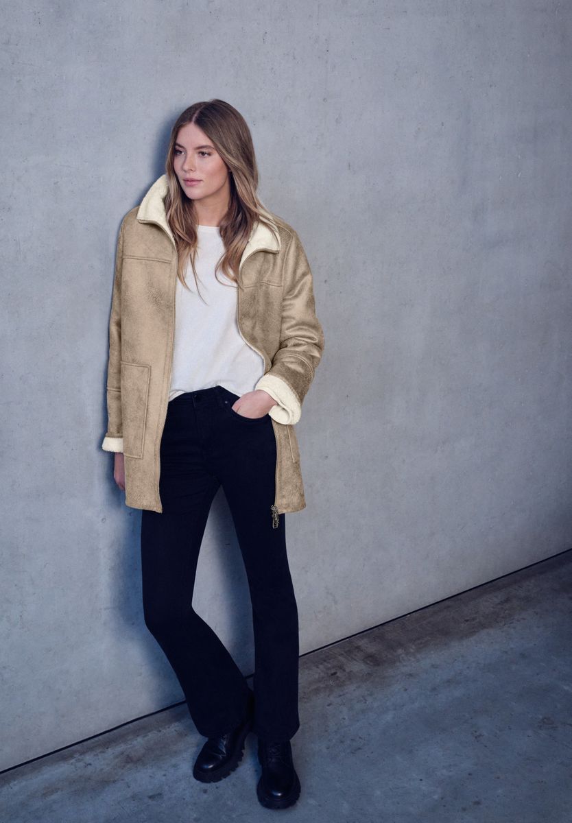 Jacke mit Teddy-Details