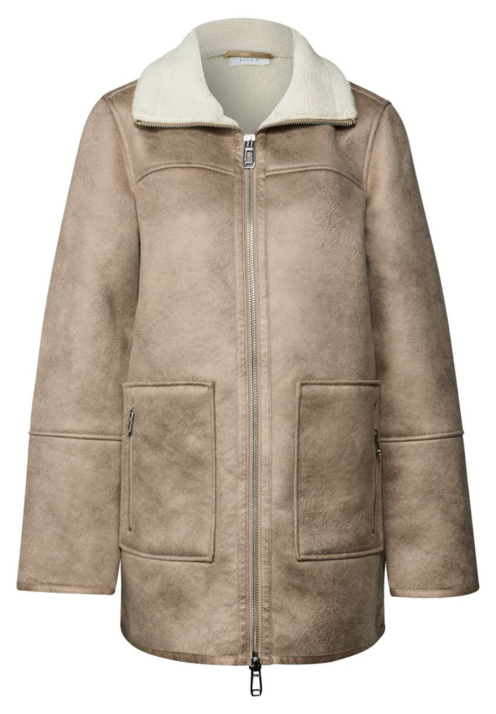 Jacke mit Teddy-Details