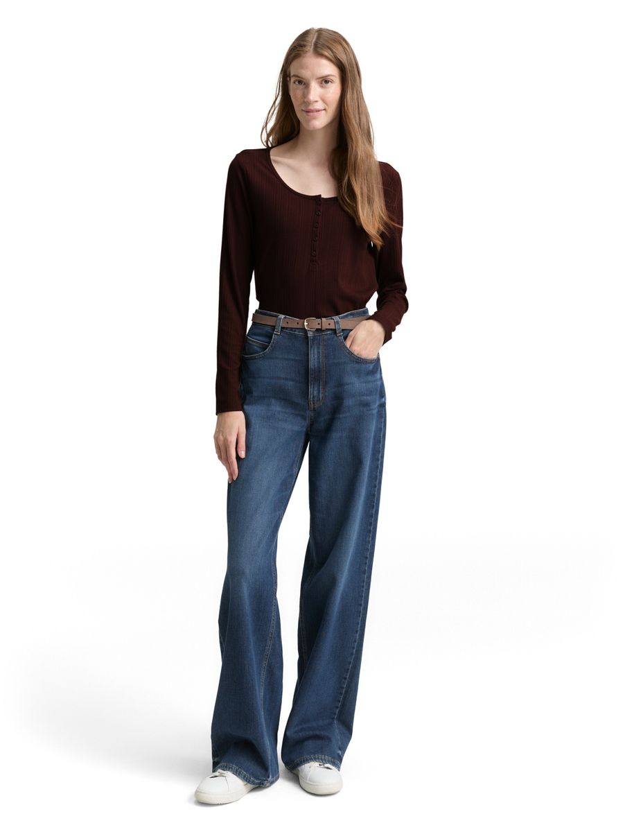 Slim Fit Henley Langarmshirt