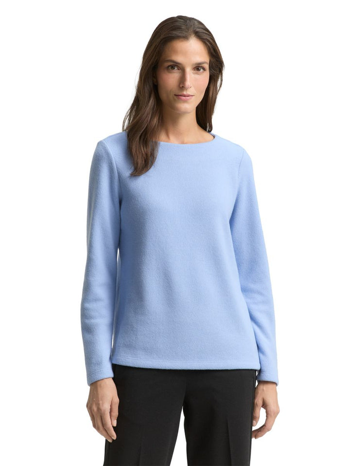 Soft-Touch Sweatshirt mit Knopf-Details
