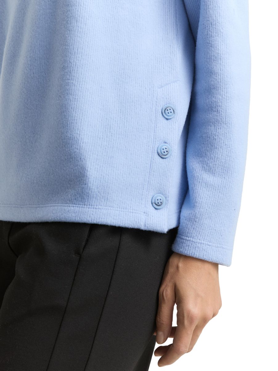 Soft-Touch Sweatshirt mit Knopf-Details