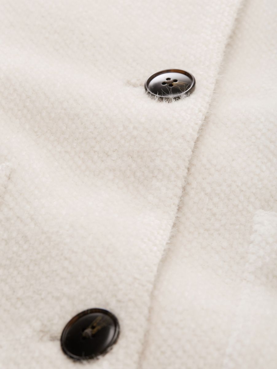 Jacquard Wolljacke mit Stehkragen