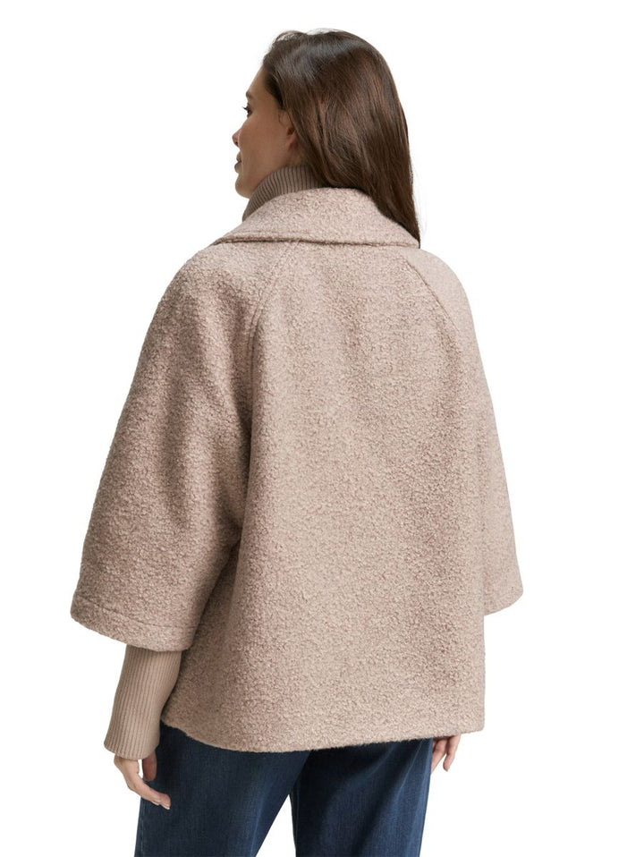 Bouclé Cape Jacke im 2-in-1-Look