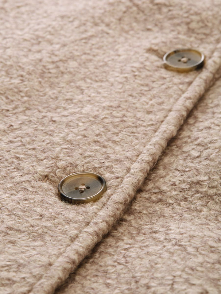 Bouclé Cape Jacke im 2-in-1-Look