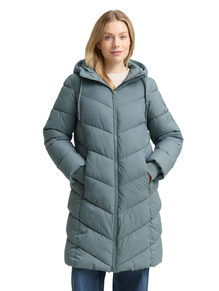 Puffer-Mantel mit Kapuze