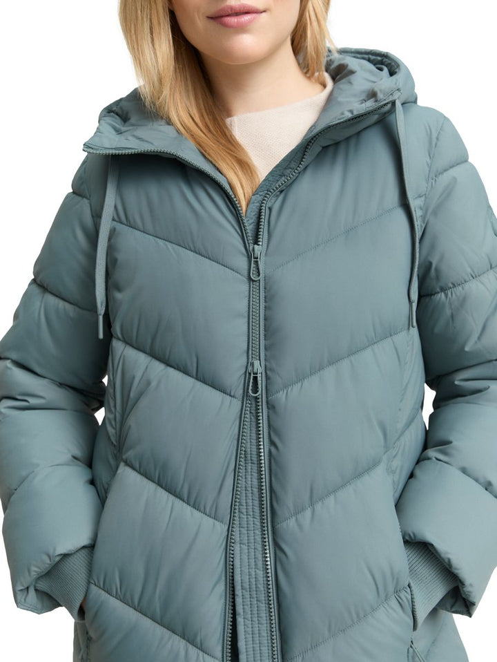 Puffer-Mantel mit Kapuze