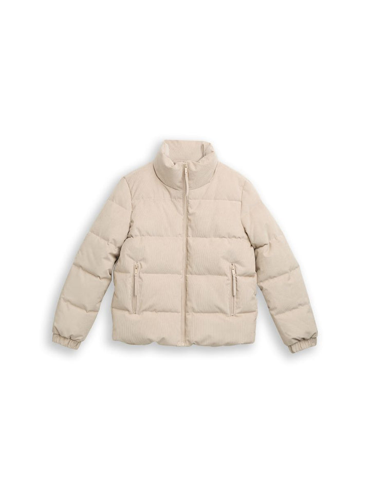 Cord Pufferjacke mit Stehkragen