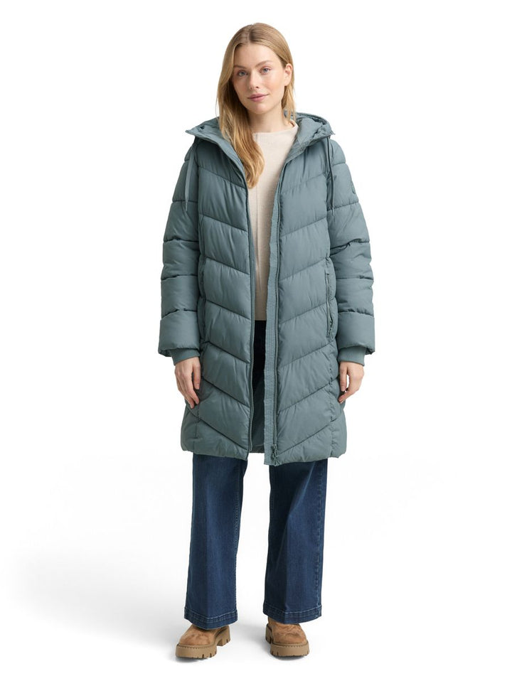 Puffer-Mantel mit Kapuze