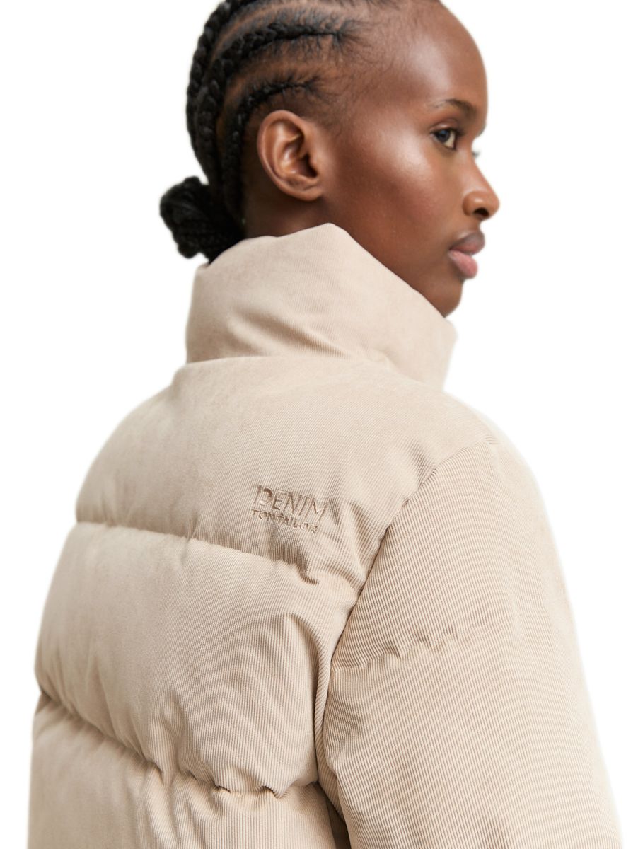 Cord Pufferjacke mit Stehkragen