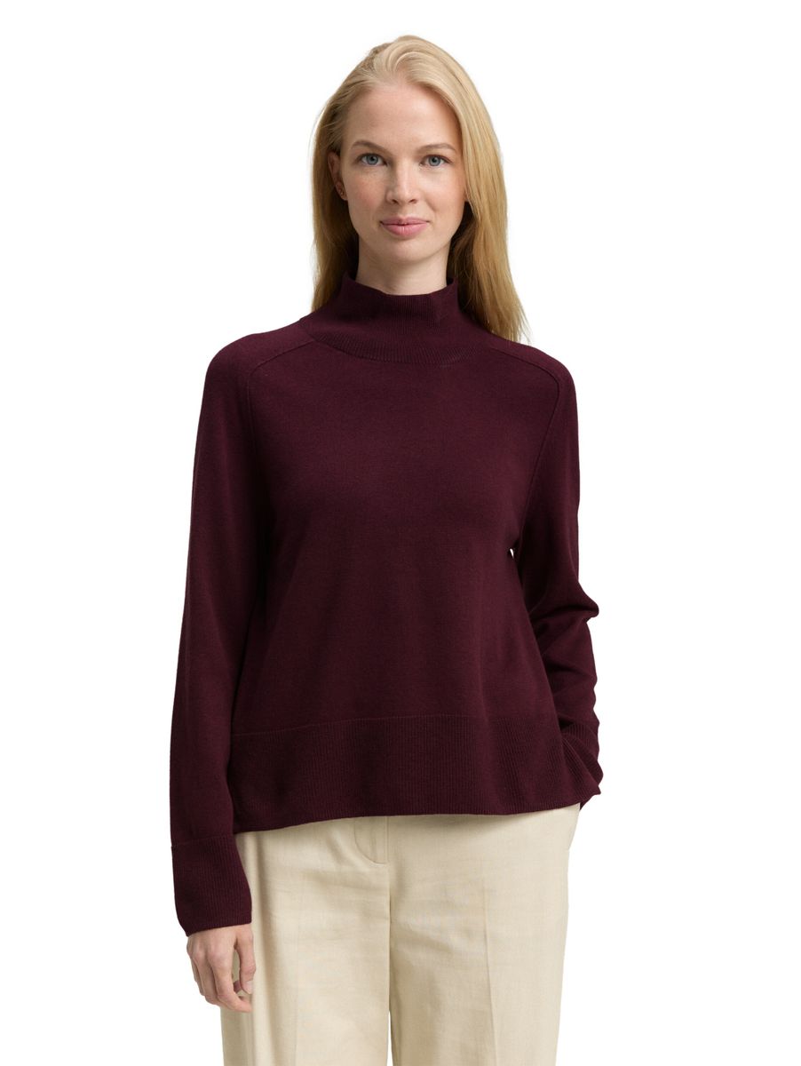 Strickpullover mit Stehkragen