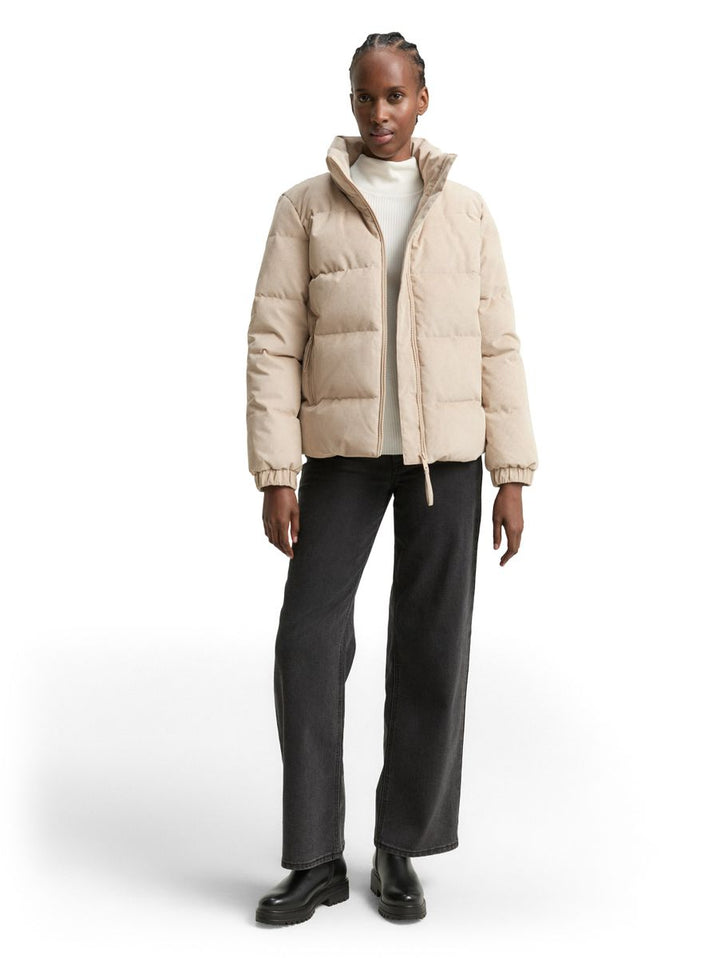 Cord Pufferjacke mit Stehkragen