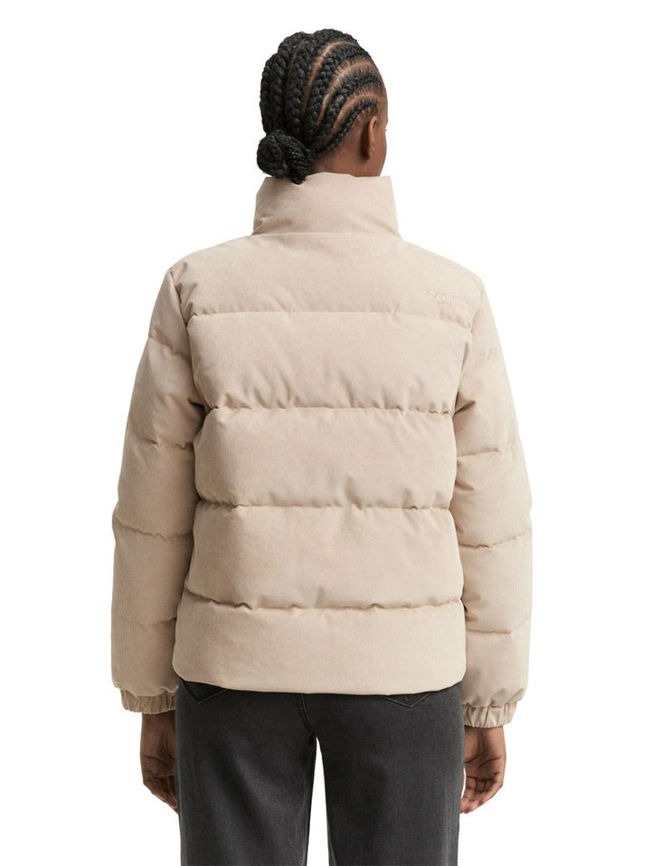 Cord Pufferjacke mit Stehkragen