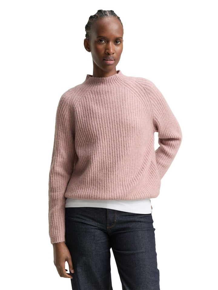 Relaxed Fit Strickpullover mit Stehkragen