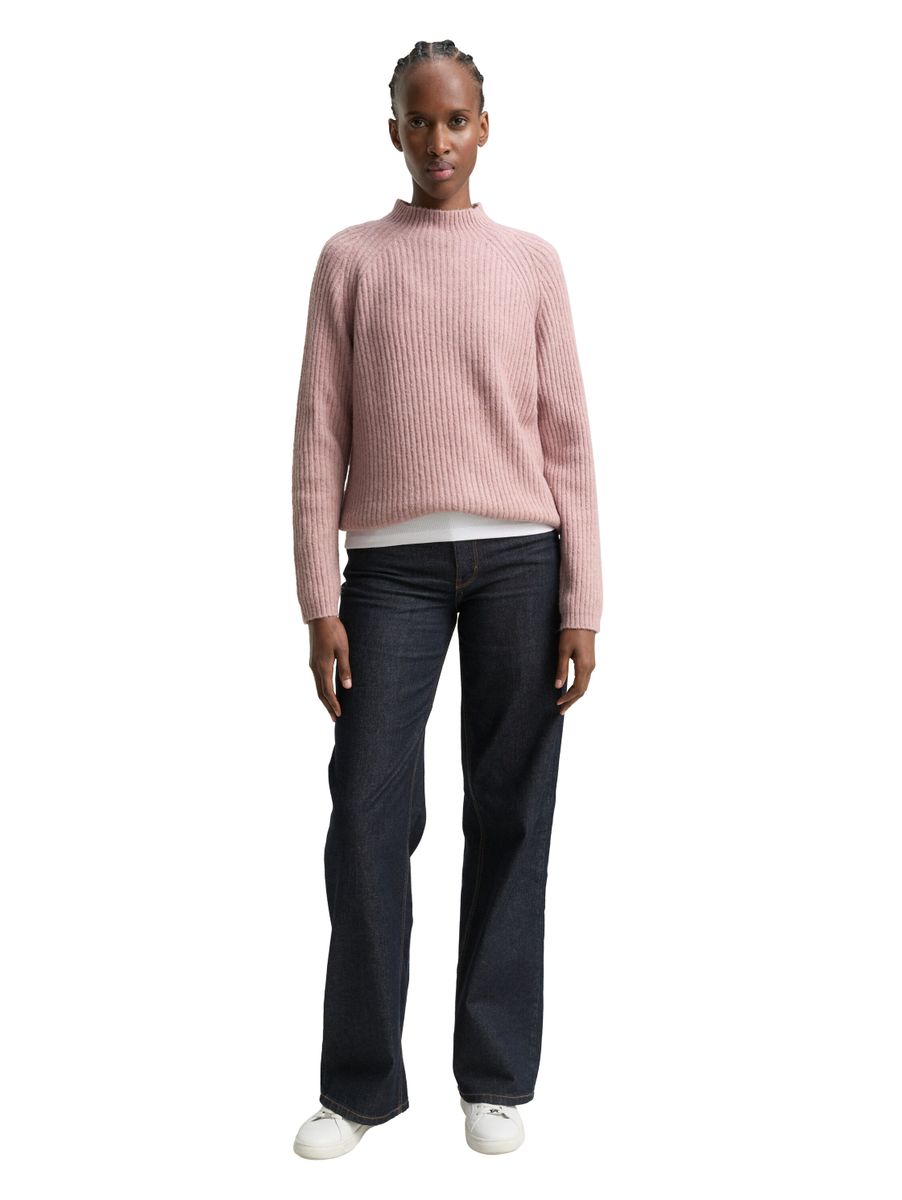 Relaxed Fit Strickpullover mit Stehkragen