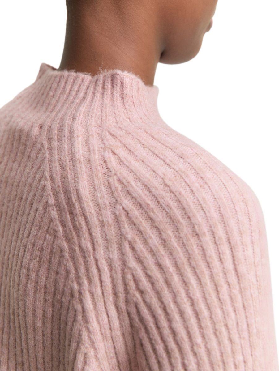 Relaxed Fit Strickpullover mit Stehkragen