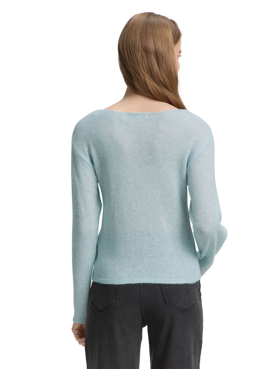 Strickpullover mit U-Boot-Ausschnitt