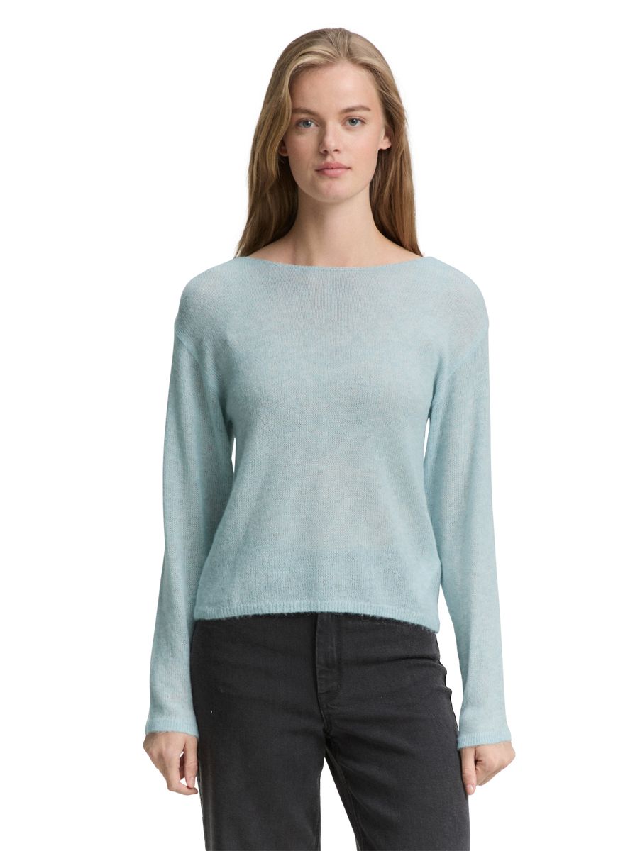 Strickpullover mit U-Boot-Ausschnitt