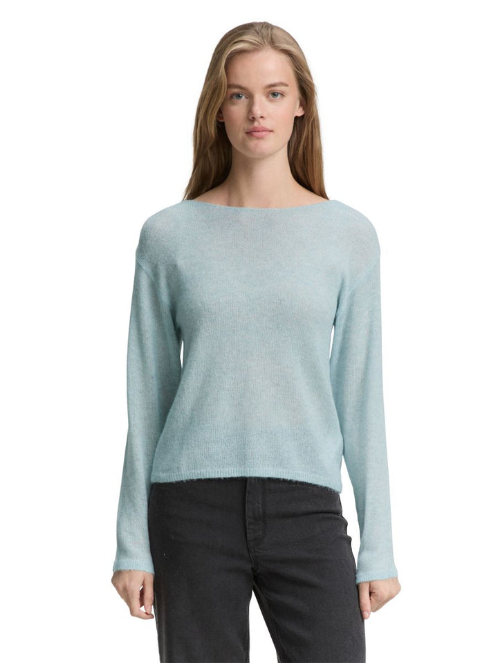 Strickpullover mit U-Boot-Ausschnitt