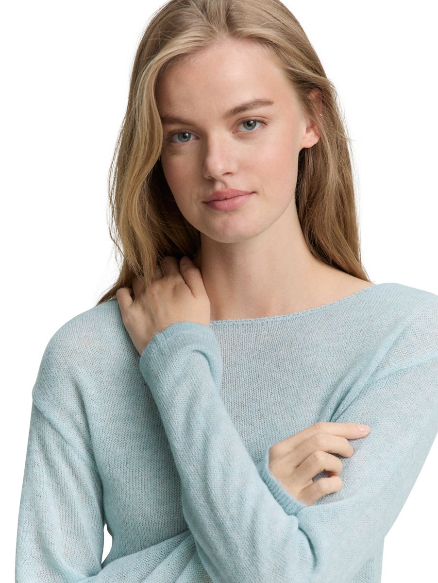 Strickpullover mit U-Boot-Ausschnitt