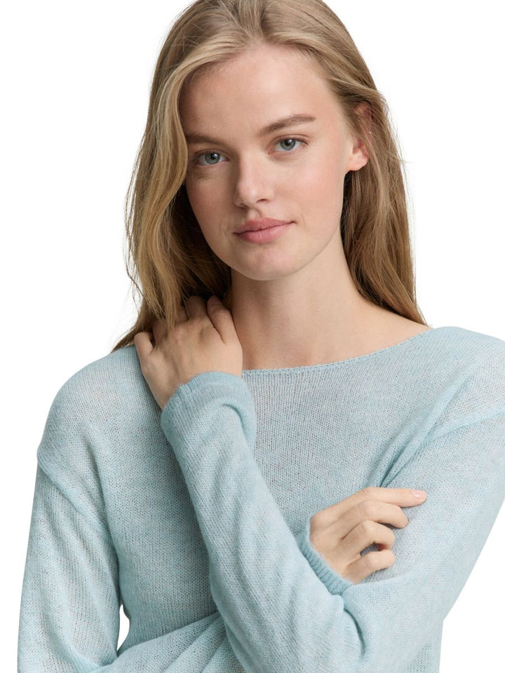 Strickpullover mit U-Boot-Ausschnitt