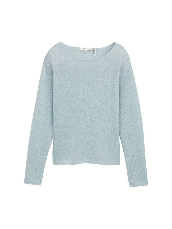 Strickpullover mit U-Boot-Ausschnitt