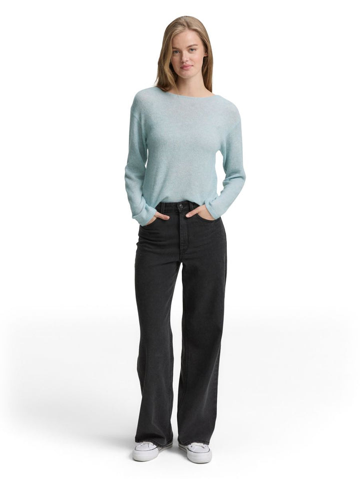 Strickpullover mit U-Boot-Ausschnitt
