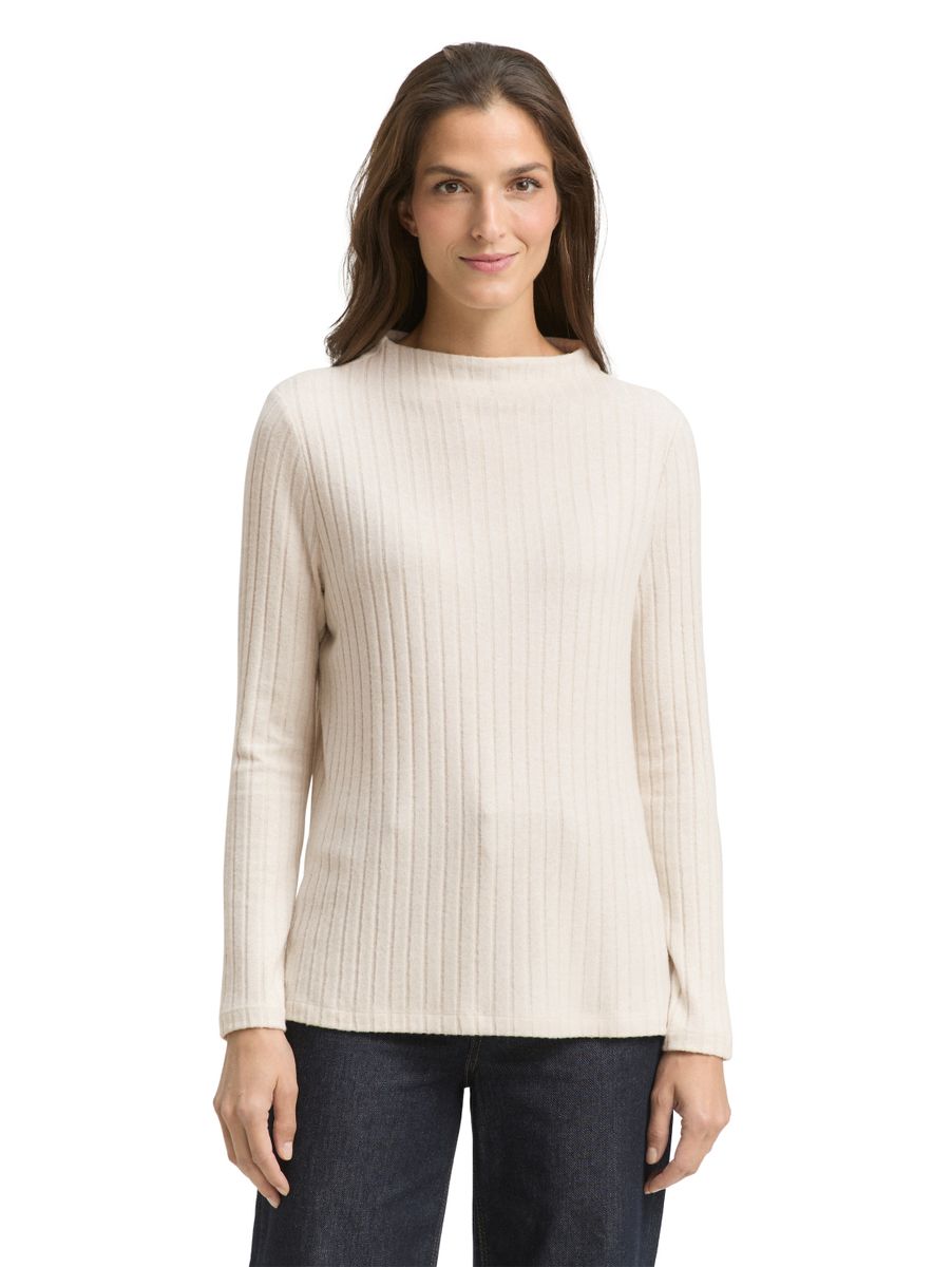Cosy Langarmshirt mit Stehkragen
