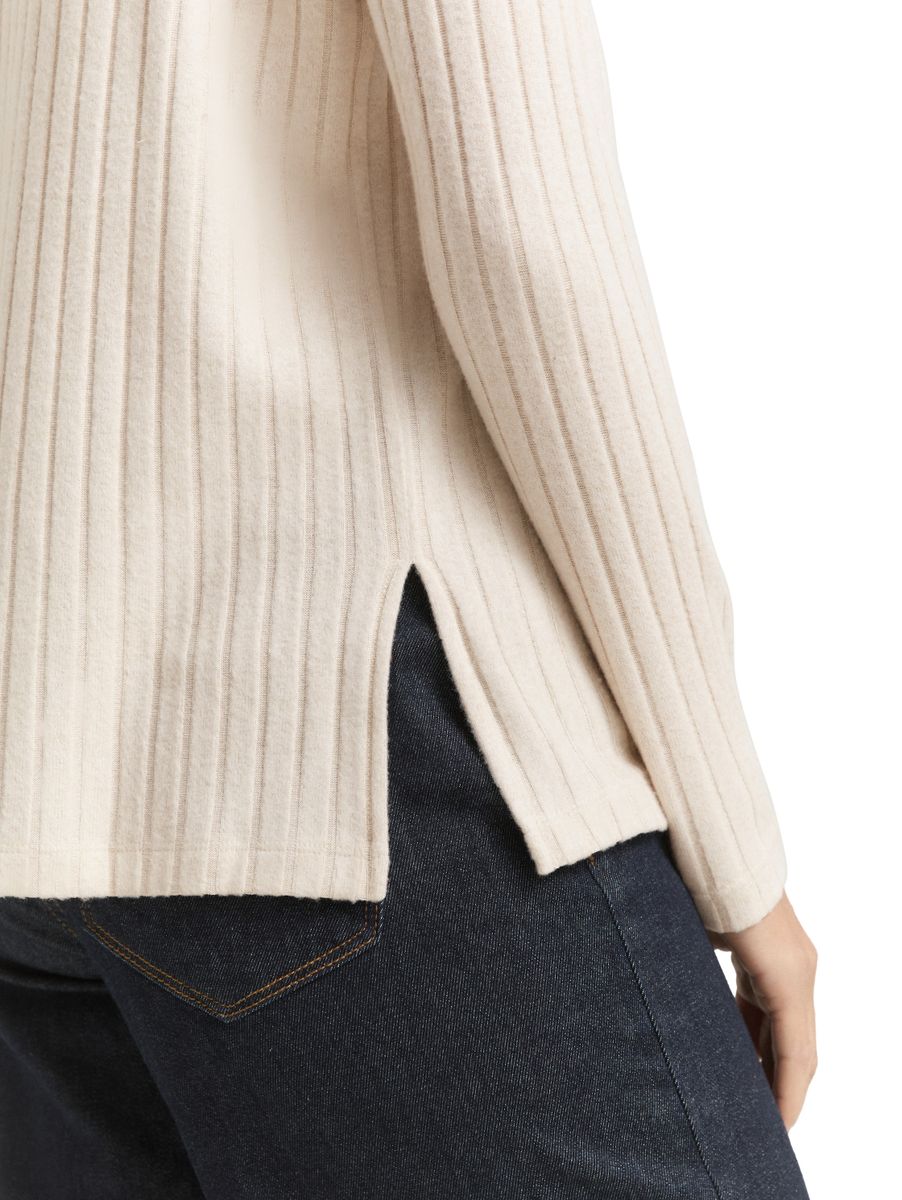 Cosy Langarmshirt mit Stehkragen