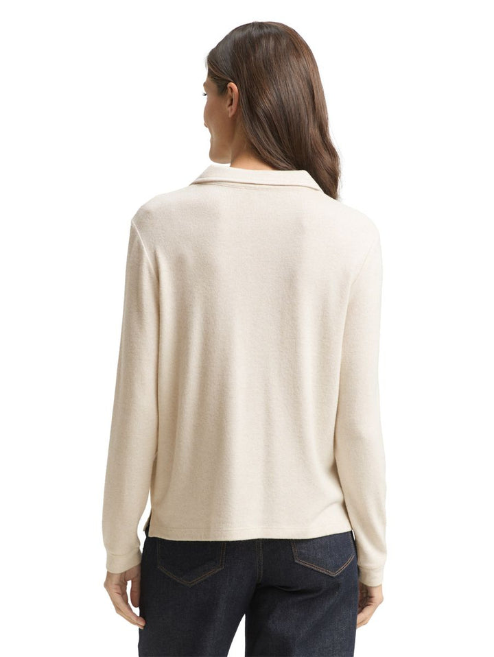 Cosy Langarmshirt mit Polokragen