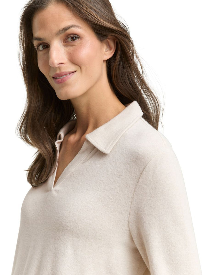 Cosy Langarmshirt mit Polokragen