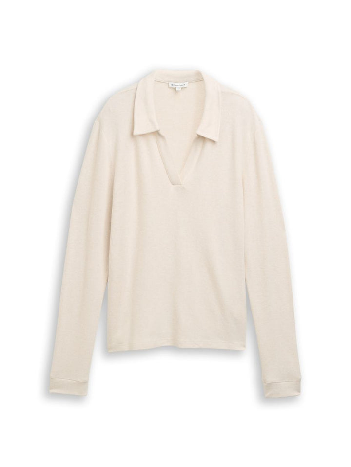 Cosy Langarmshirt mit Polokragen