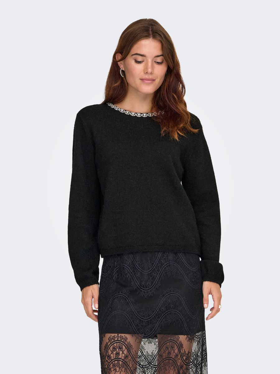 JDYALVA LIFE L/S EMBELLISH PULLOVER KNT